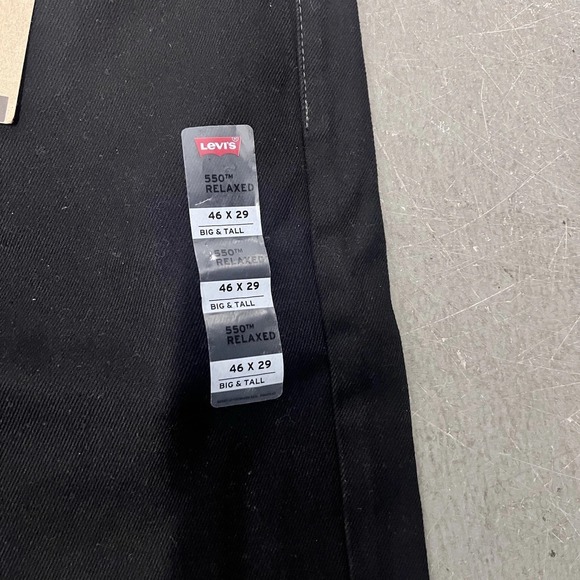Levi's 550 Relaxed Fit Jeans Black Big & Tall 46x29 Men's Denim Tapered Leg - Picture 3 of 7